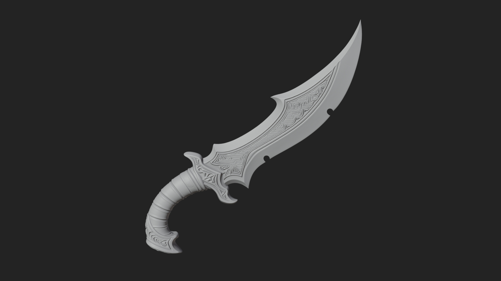 Crescent Hand Blade Model Design 7 3D Print Model 3D Model