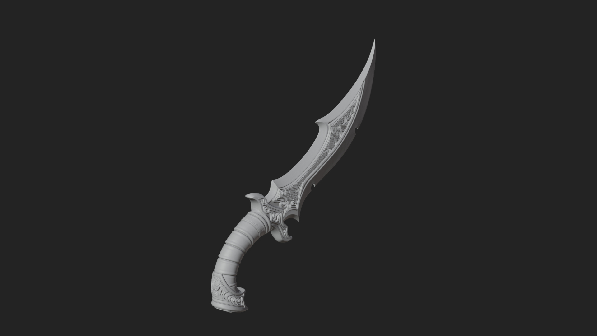 Crescent Hand Blade Model Design 7 3D Print Model 3D Model