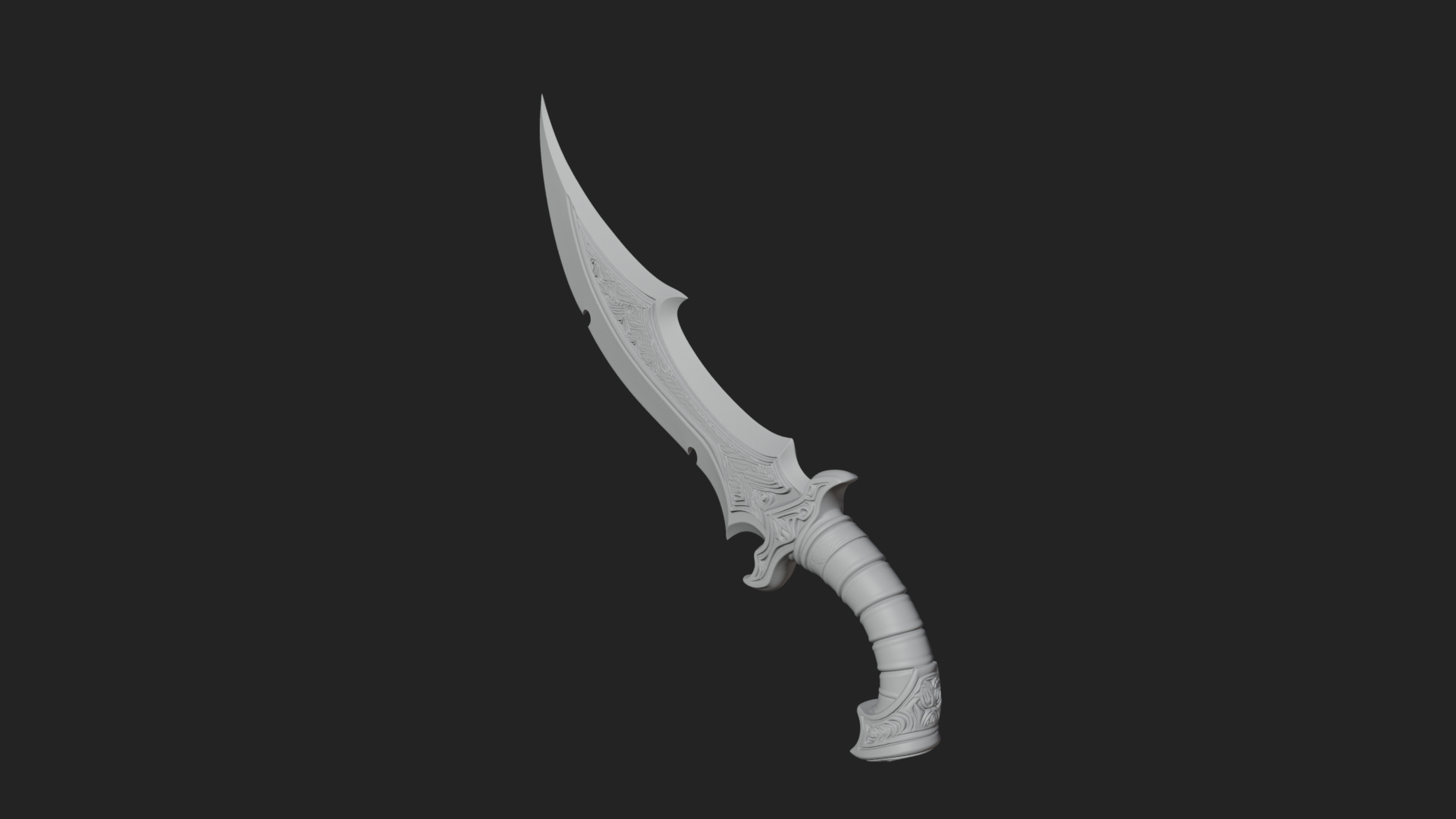 Crescent Hand Blade Model Design 7 3D Print Model 3D Model