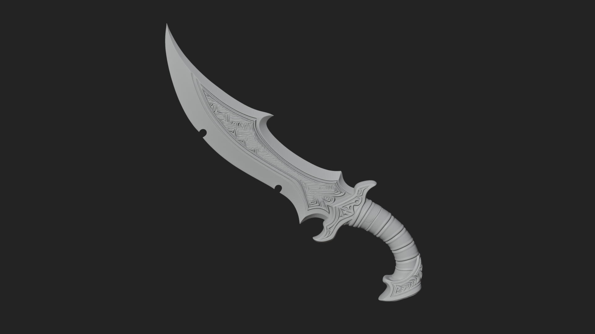 Crescent Hand Blade Model Design 7 3D Print Model 3D Model