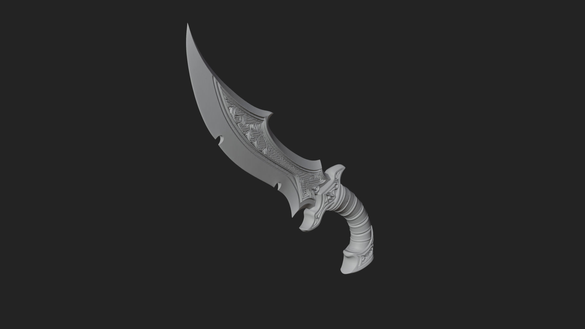 Crescent Hand Blade Model Design 7 3D Print Model 3D Model
