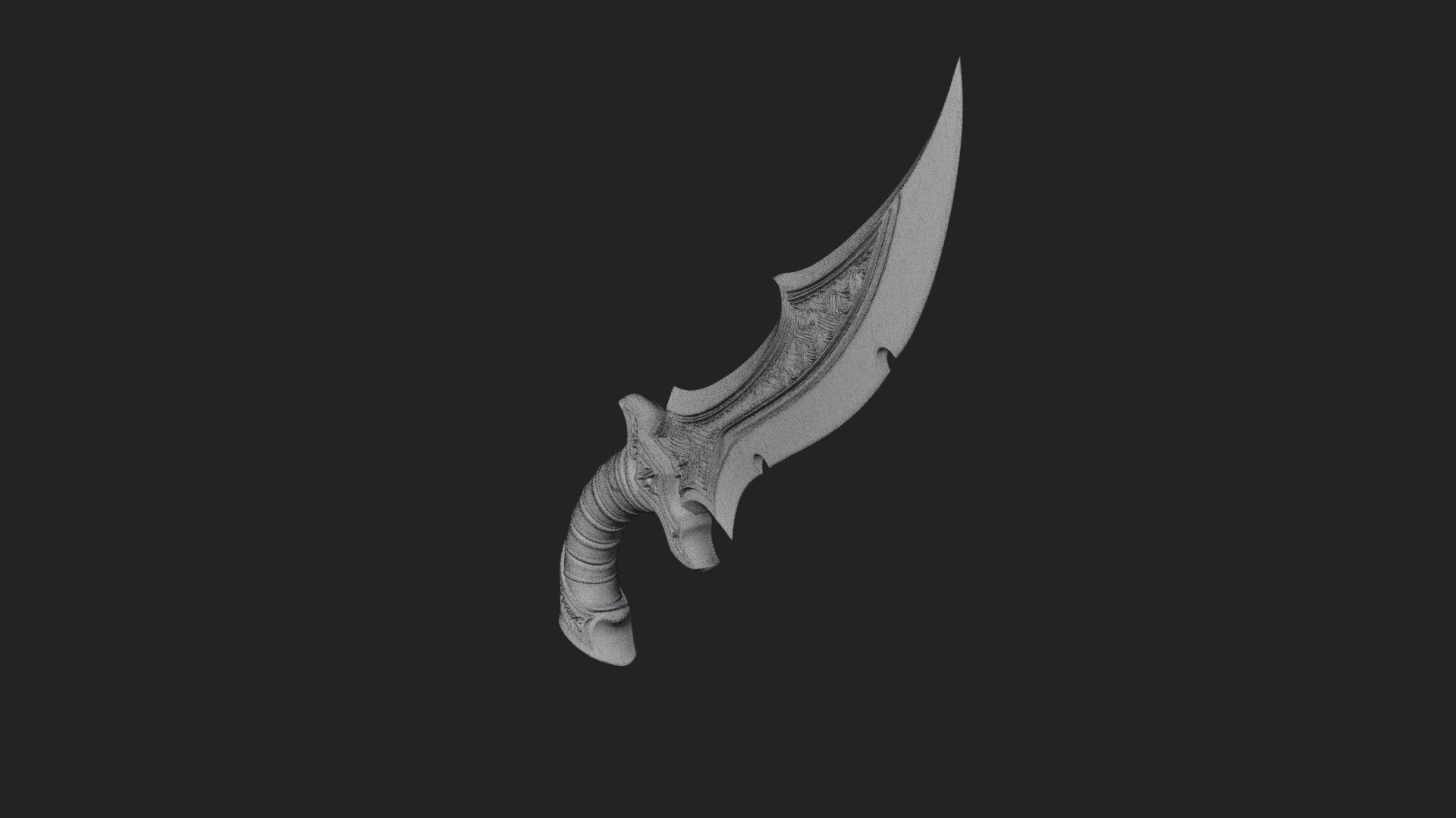 Crescent Hand Blade Model Design 7 3D Print Model 3D Model