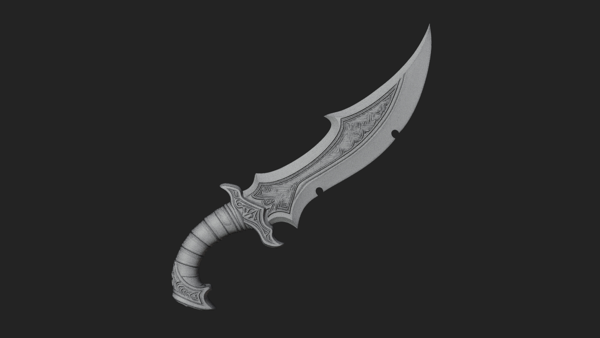 Crescent Hand Blade Model Design 7 3D Print Model 3D Model