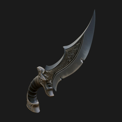 Crescent Hand Blade Model Design 7 3D Print Model