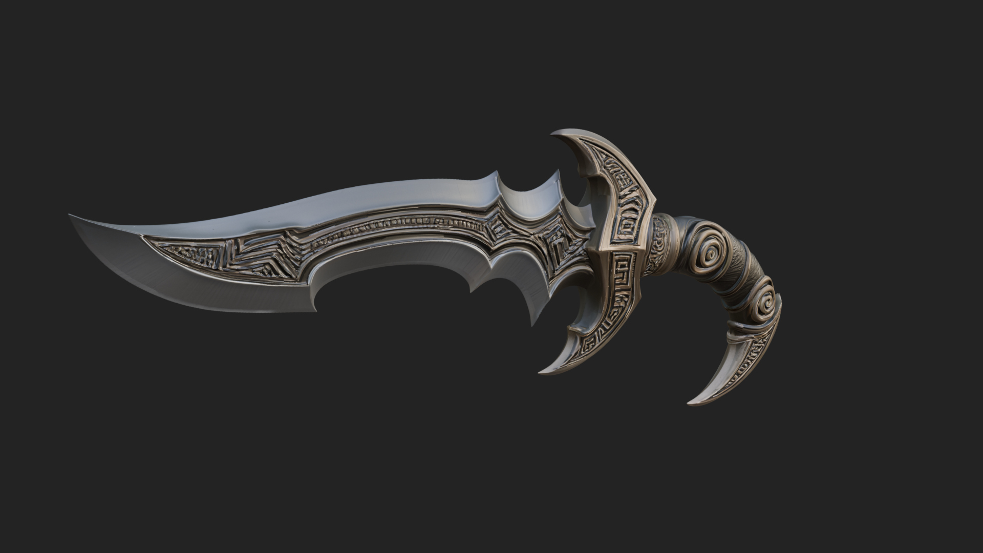 Crescent Hand Blade Model Design 8 3D Print Model 3D Model