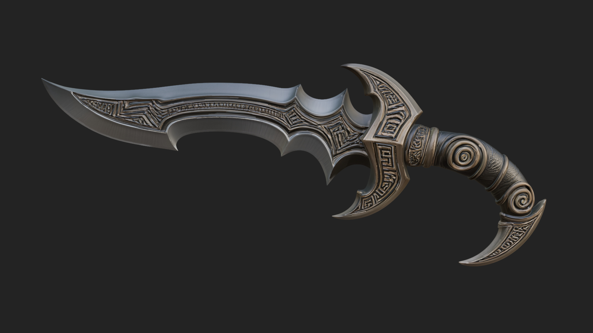 Crescent Hand Blade Model Design 8 3D Print Model 3D Model