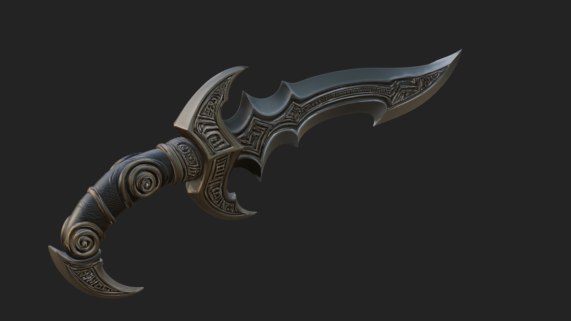 Crescent Hand Blade Model Design 8 3D Print Model 3D Model