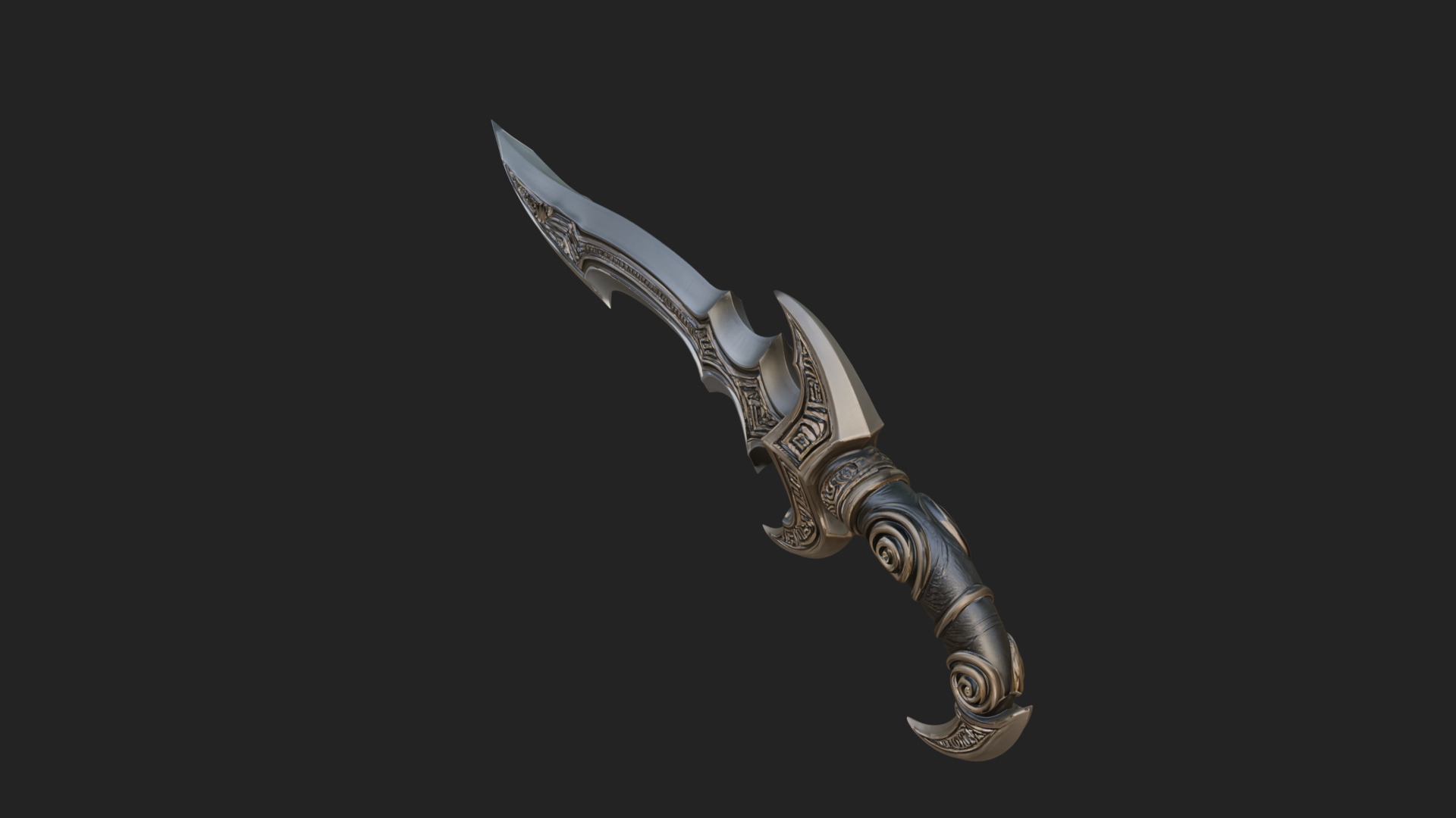 Crescent Hand Blade Model Design 8 3D Print Model 3D Model