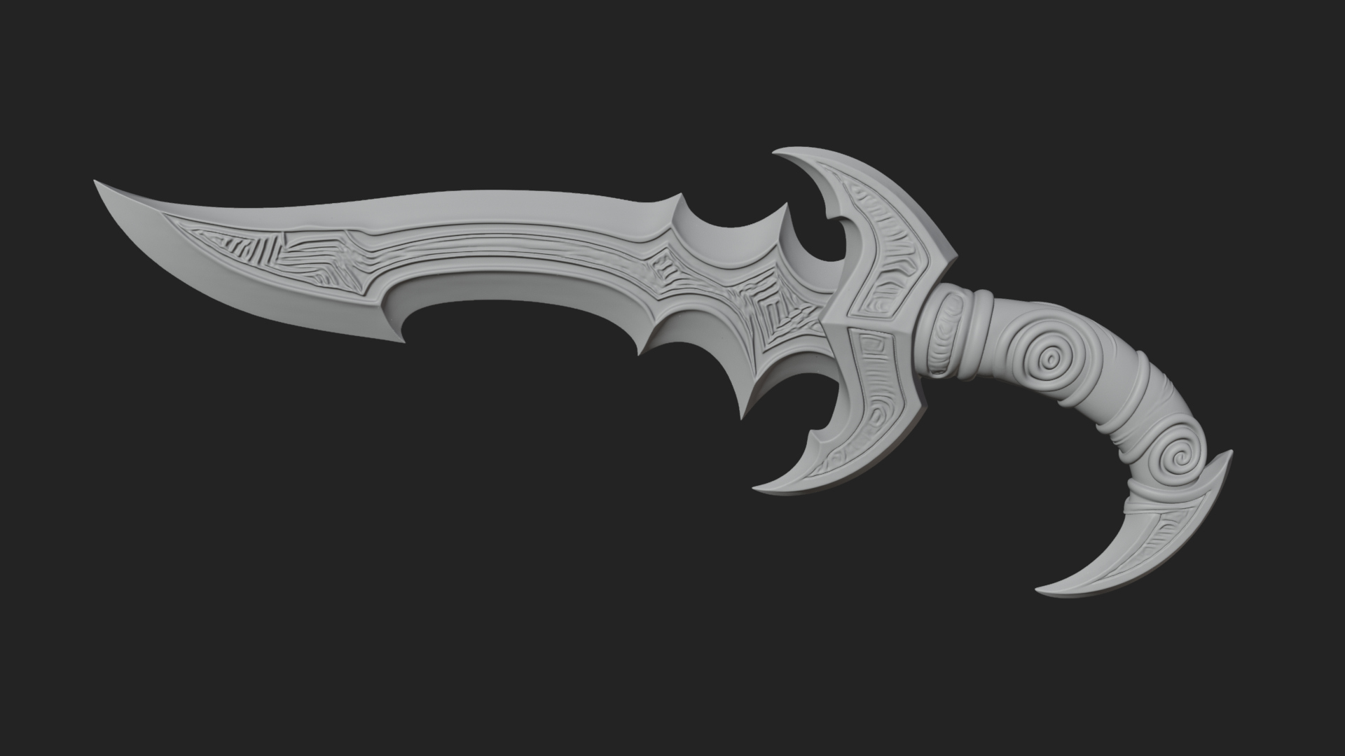 Crescent Hand Blade Model Design 8 3D Print Model 3D Model