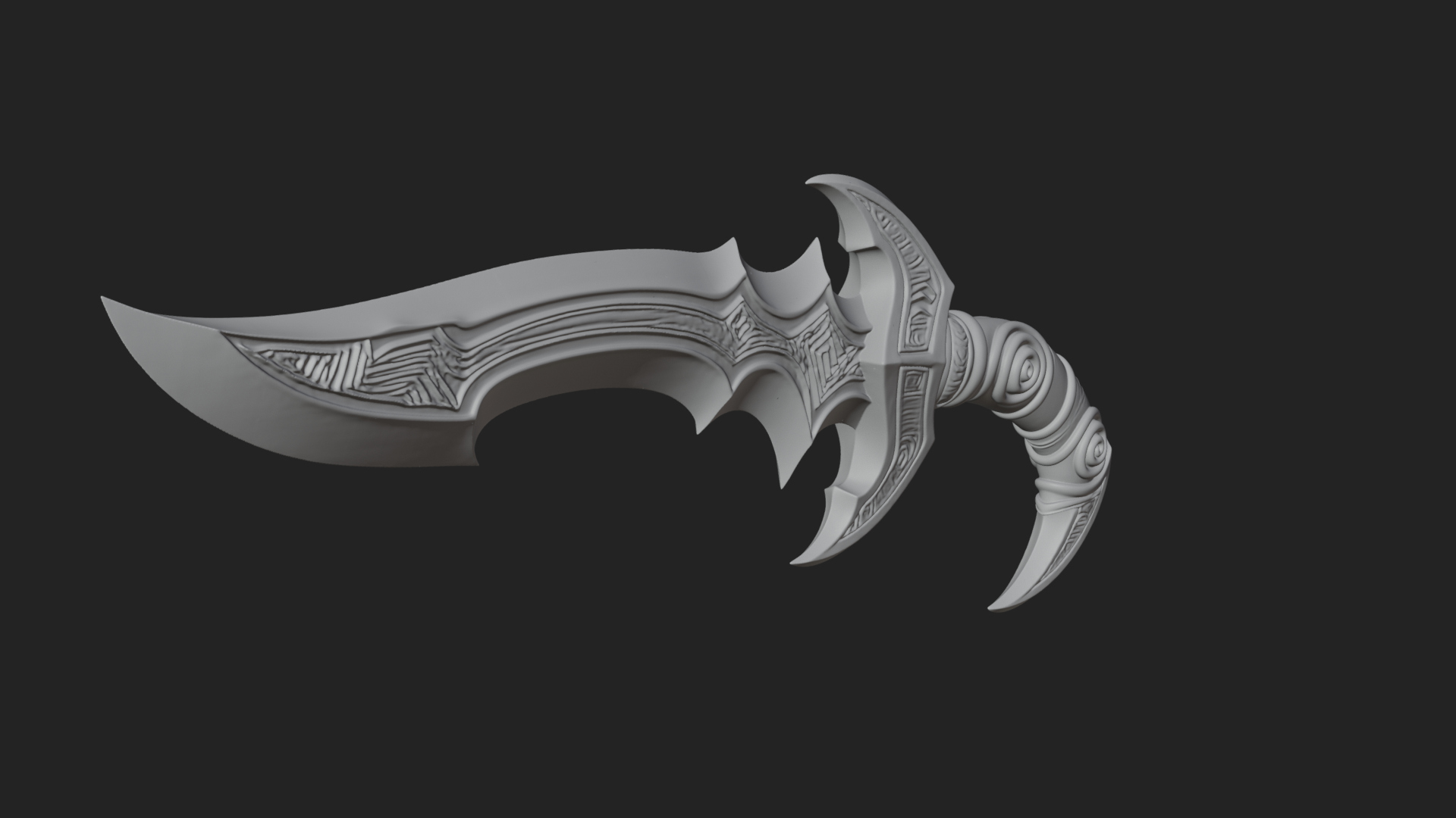 Crescent Hand Blade Model Design 8 3D Print Model 3D Model