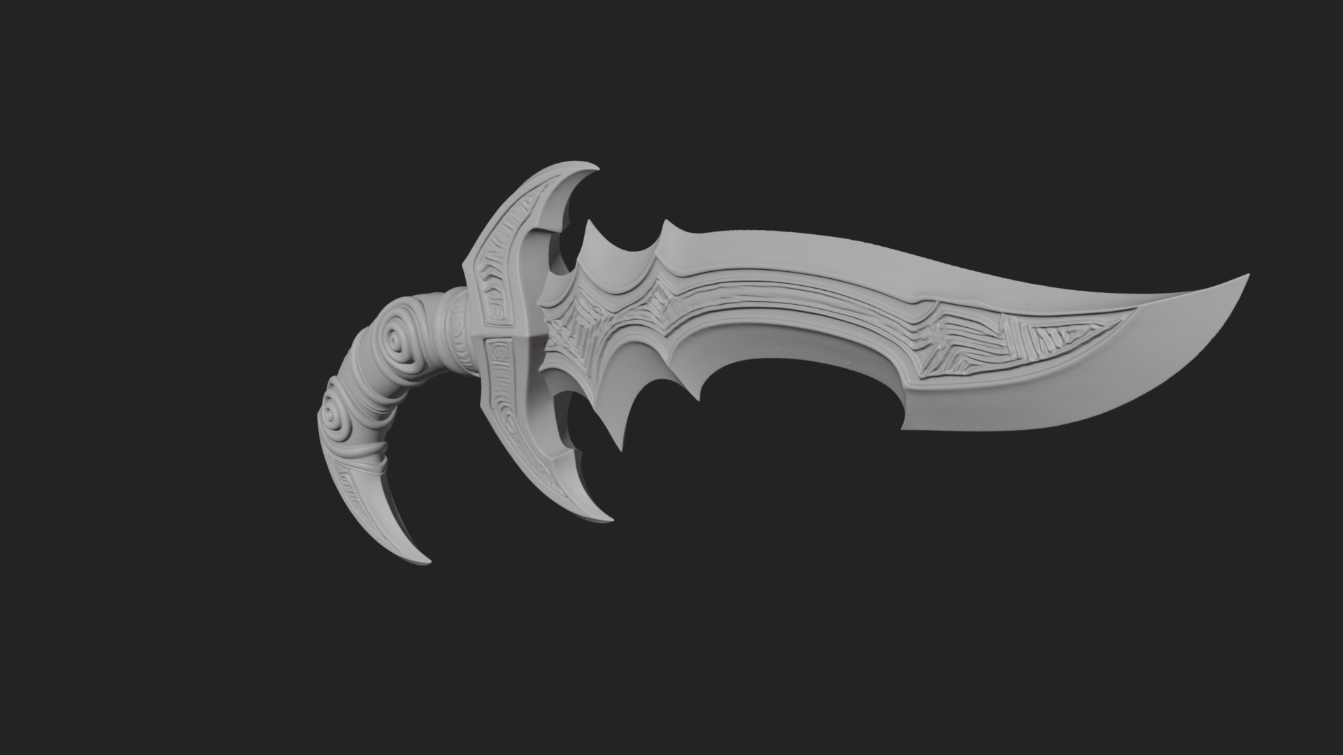 Crescent Hand Blade Model Design 8 3D Print Model 3D Model