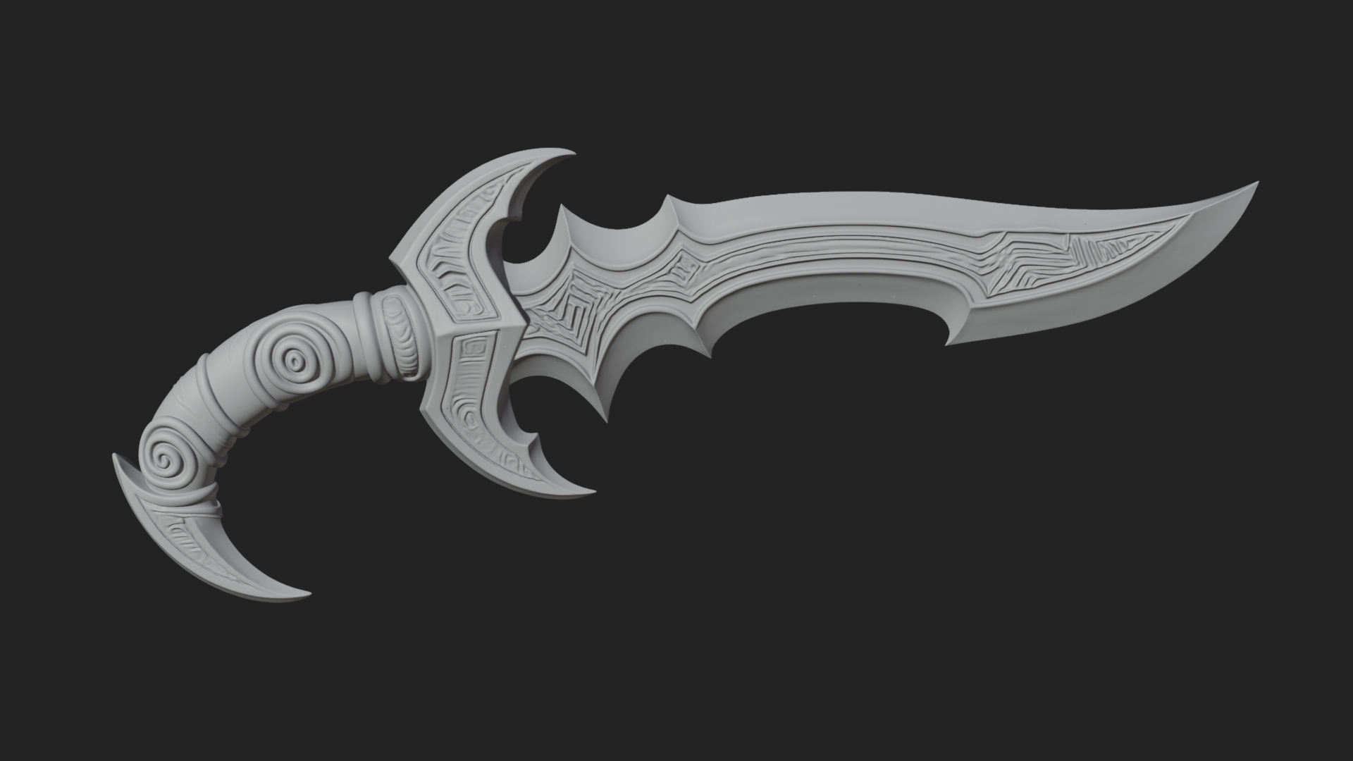 Crescent Hand Blade Model Design 8 3D Print Model 3D Model