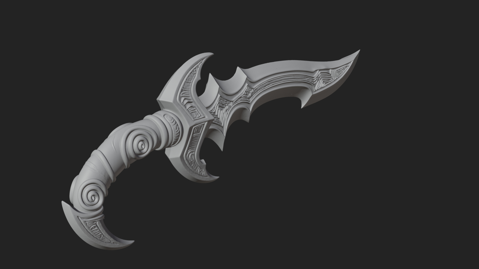 Crescent Hand Blade Model Design 8 3D Print Model 3D Model