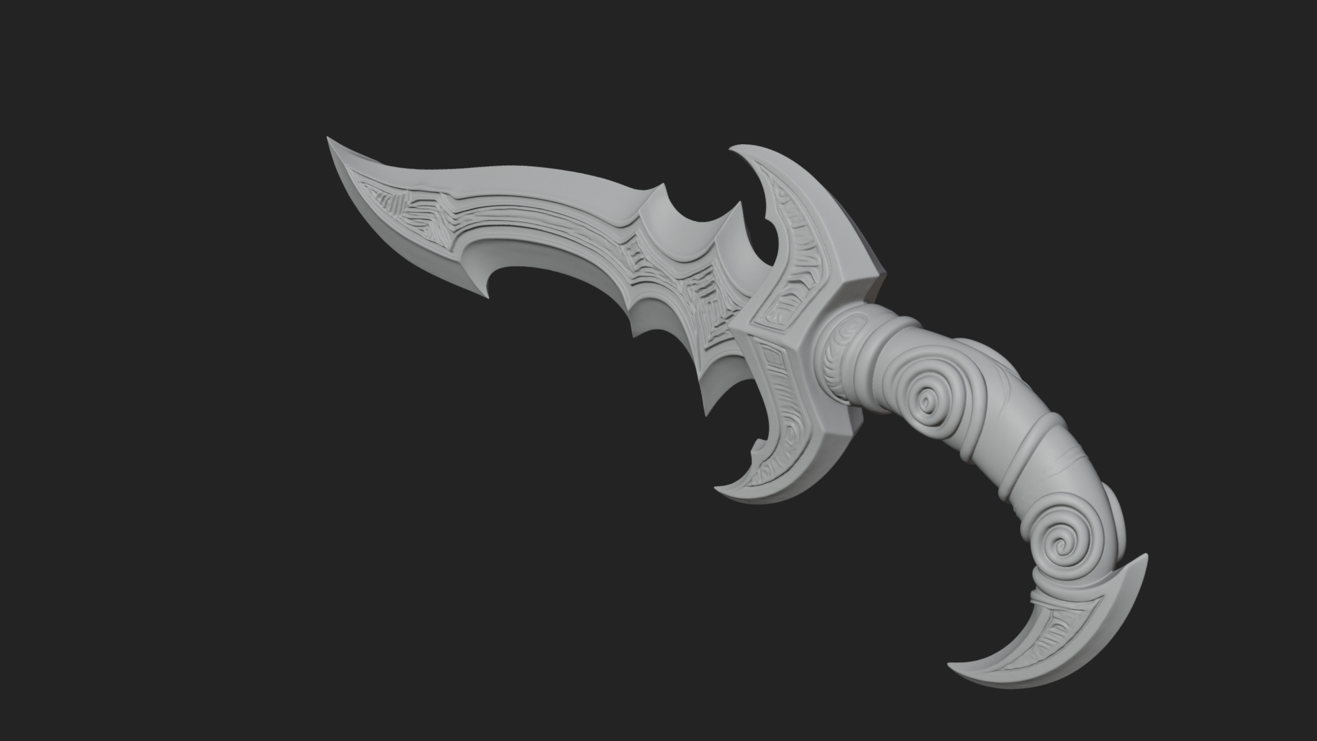 Crescent Hand Blade Model Design 8 3D Print Model 3D Model