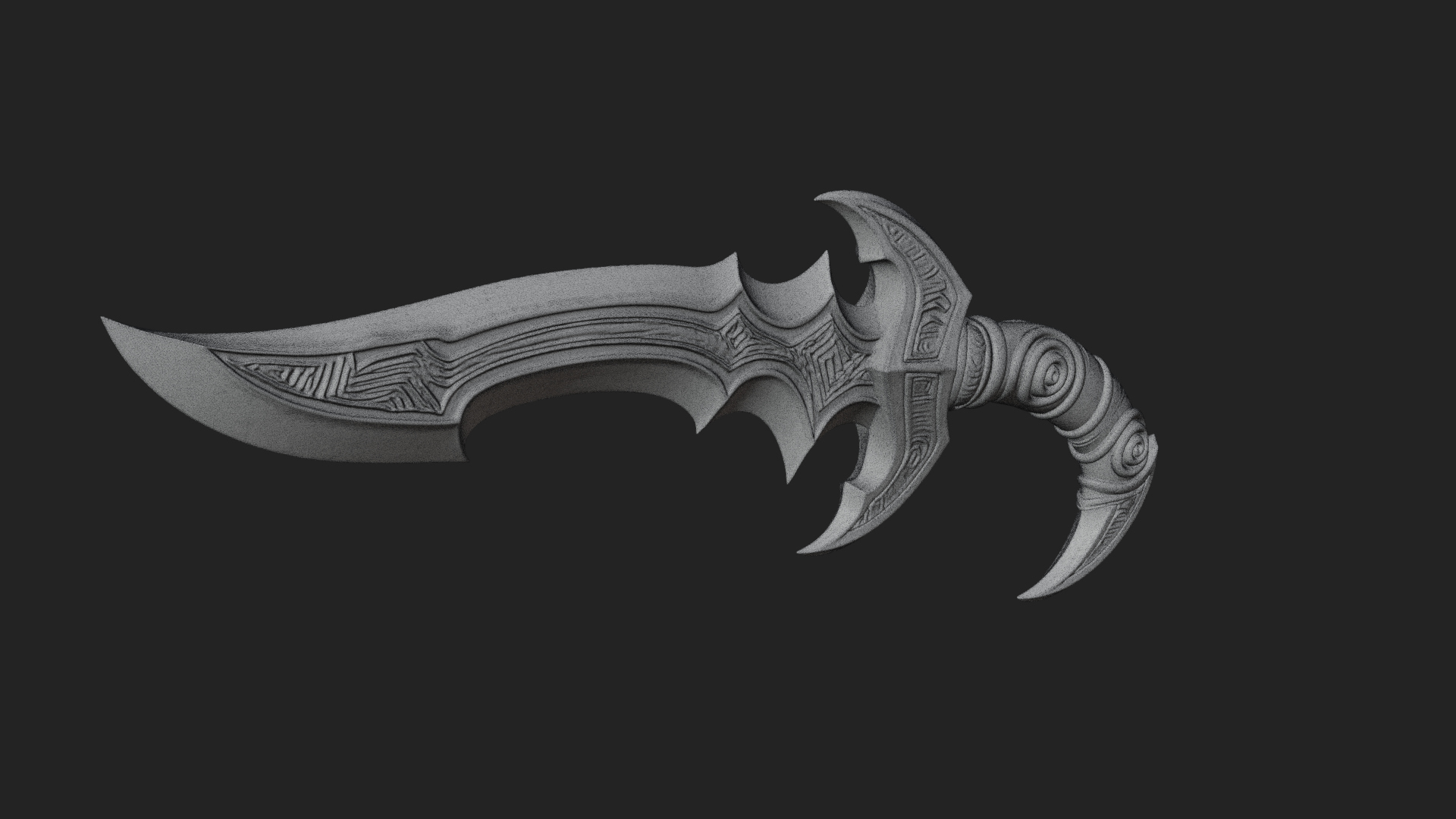 Crescent Hand Blade Model Design 8 3D Print Model 3D Model