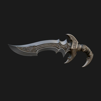 Crescent Hand Blade Model Design 8 3D Print Model
