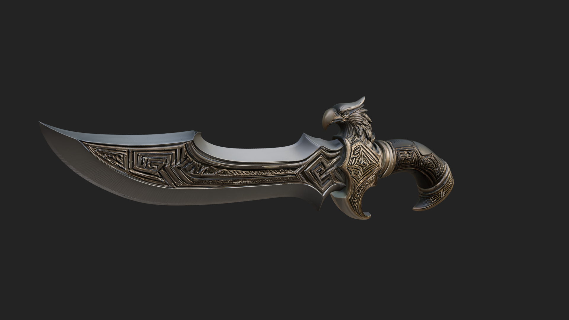 Crescent Hand Blade Model Design 9 3D Print Model 3D Model