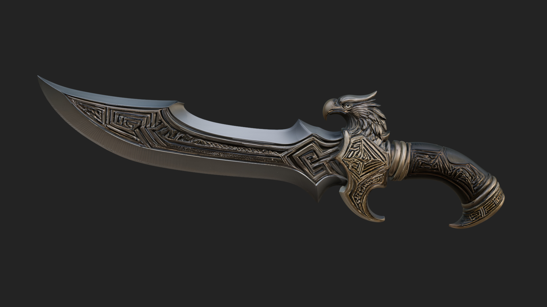 Crescent Hand Blade Model Design 9 3D Print Model 3D Model