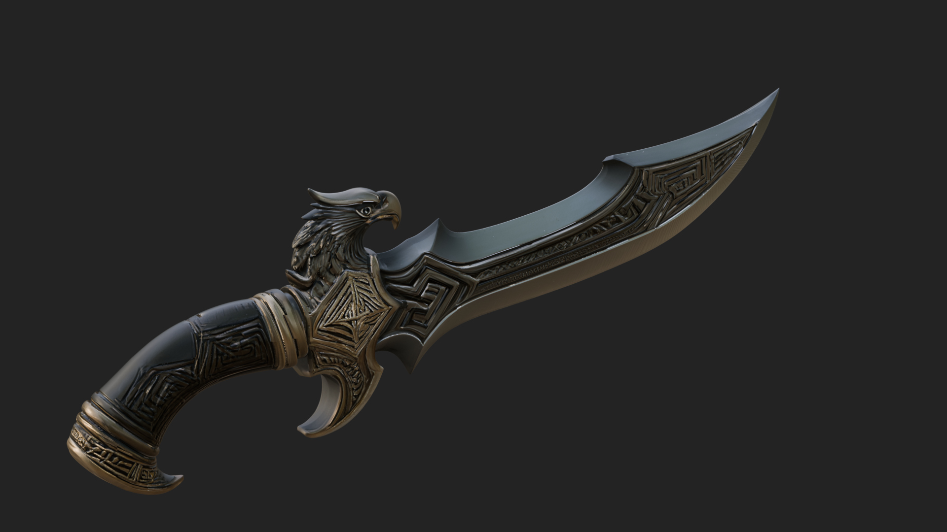 Crescent Hand Blade Model Design 9 3D Print Model 3D Model