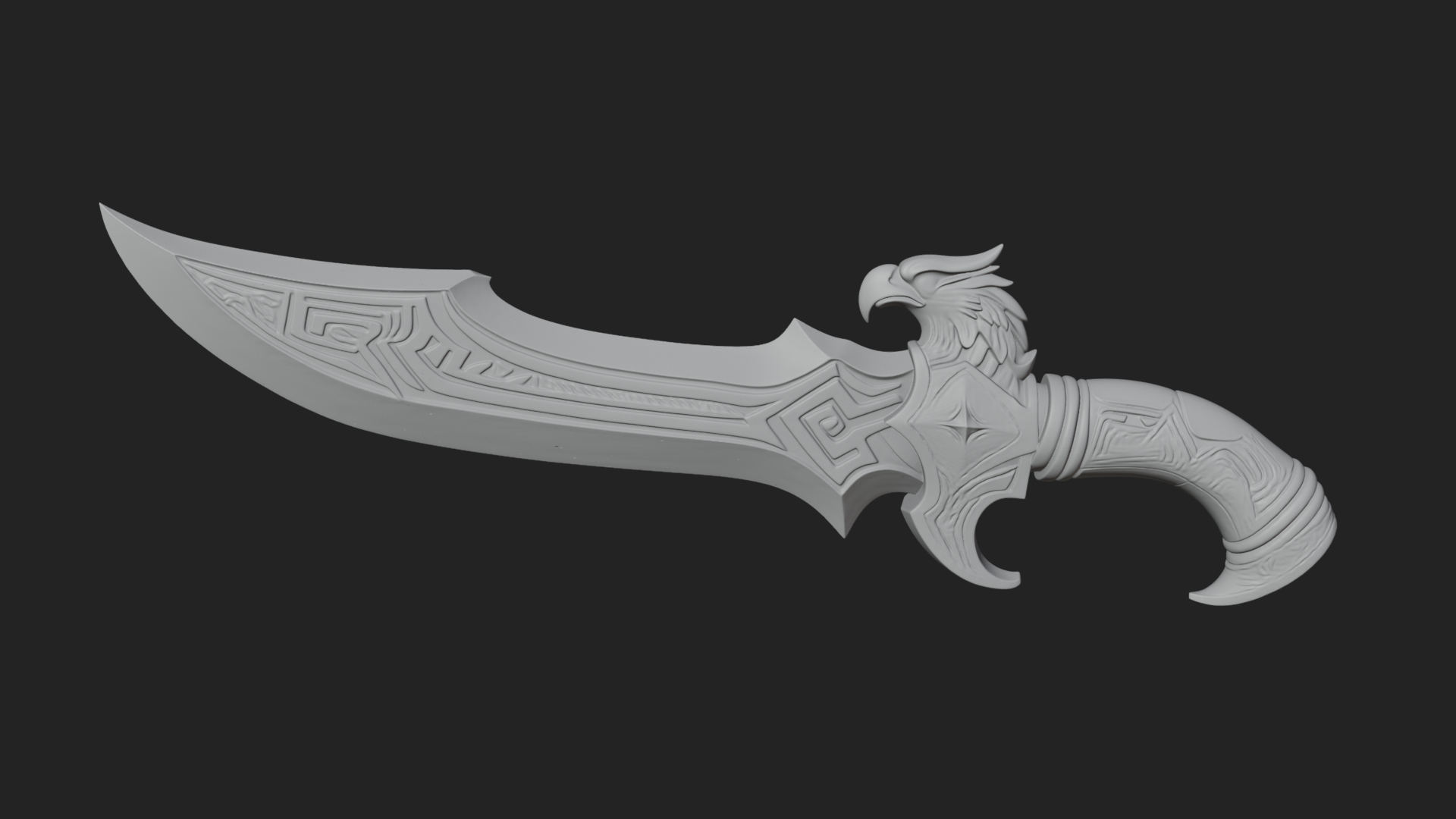Crescent Hand Blade Model Design 9 3D Print Model 3D Model