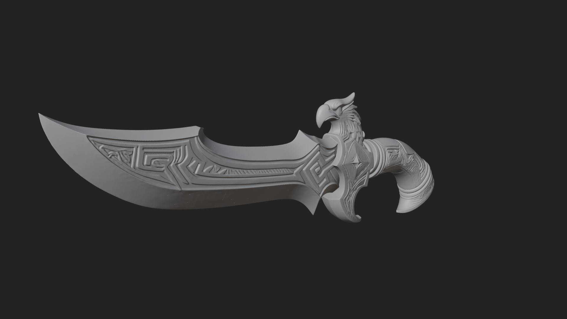 Crescent Hand Blade Model Design 9 3D Print Model 3D Model
