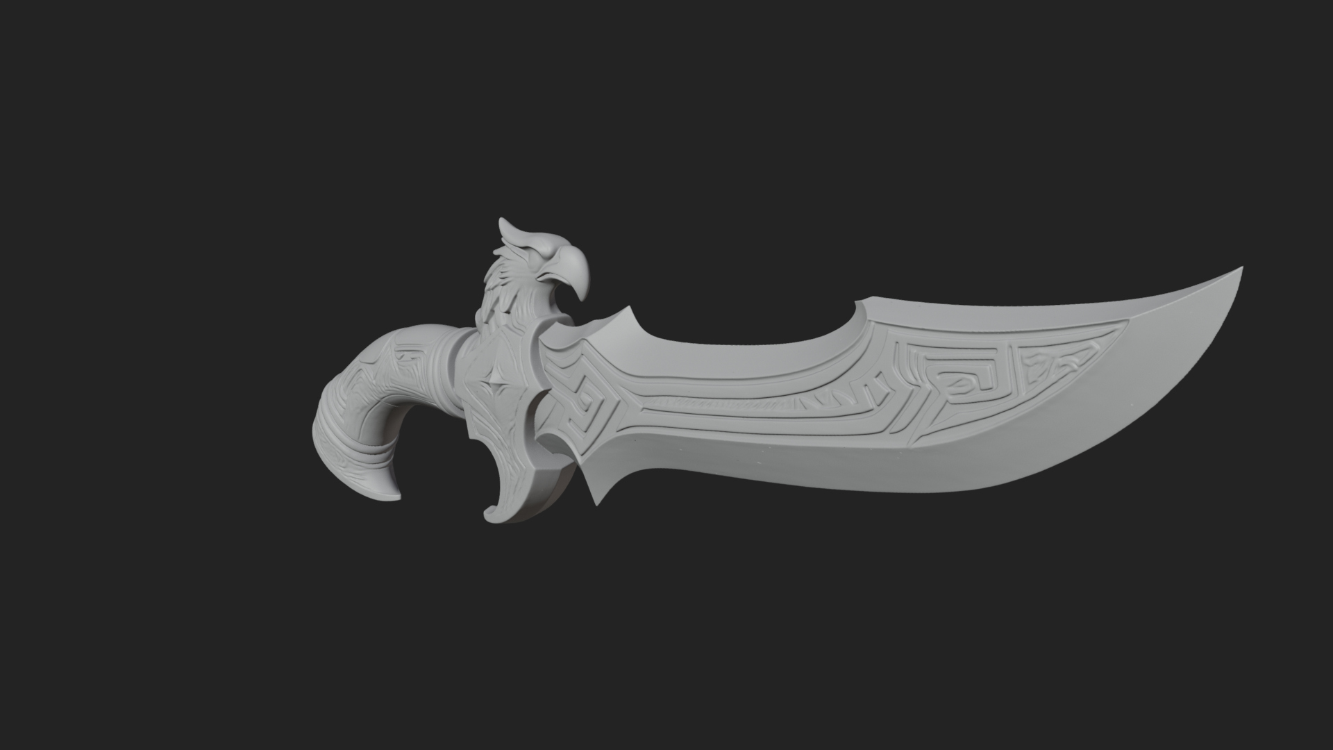 Crescent Hand Blade Model Design 9 3D Print Model 3D Model