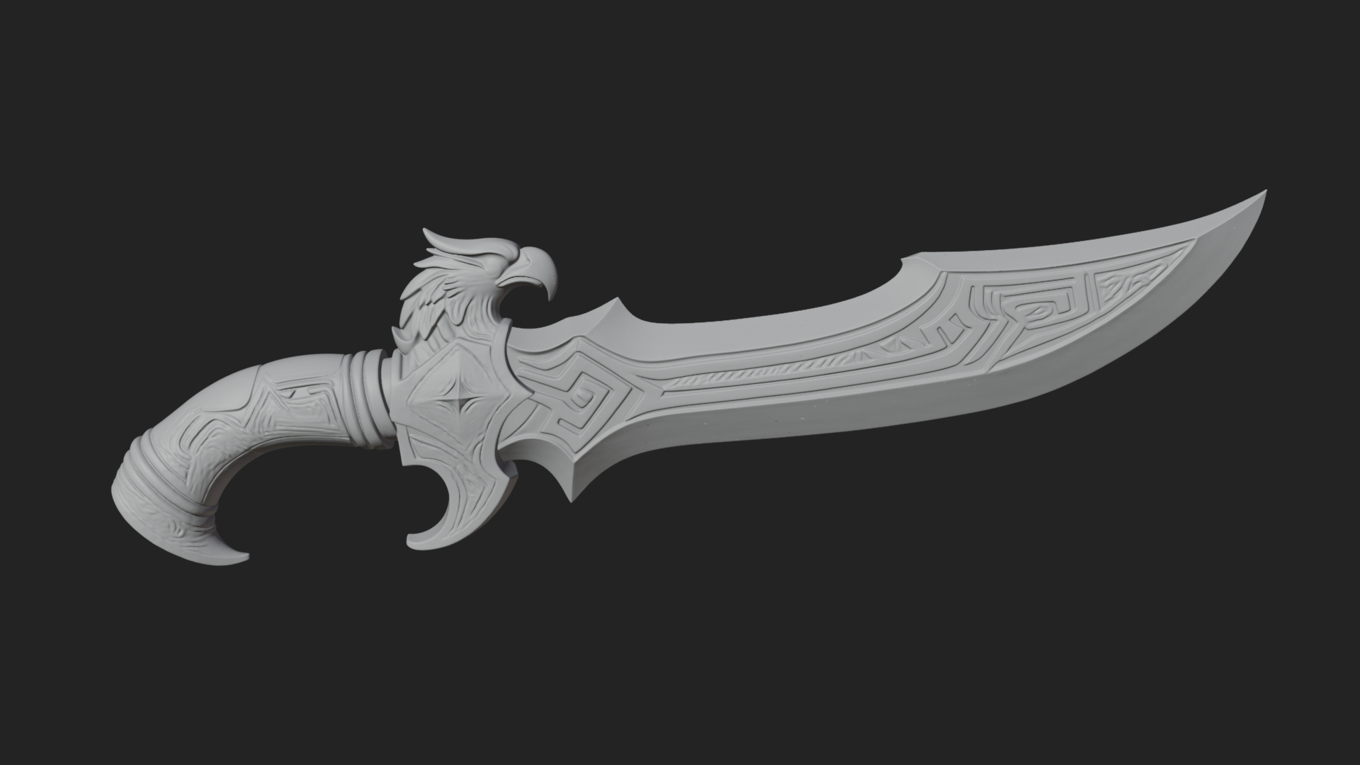 Crescent Hand Blade Model Design 9 3D Print Model 3D Model
