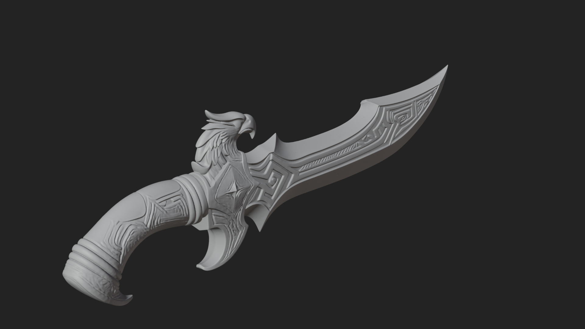 Crescent Hand Blade Model Design 9 3D Print Model 3D Model
