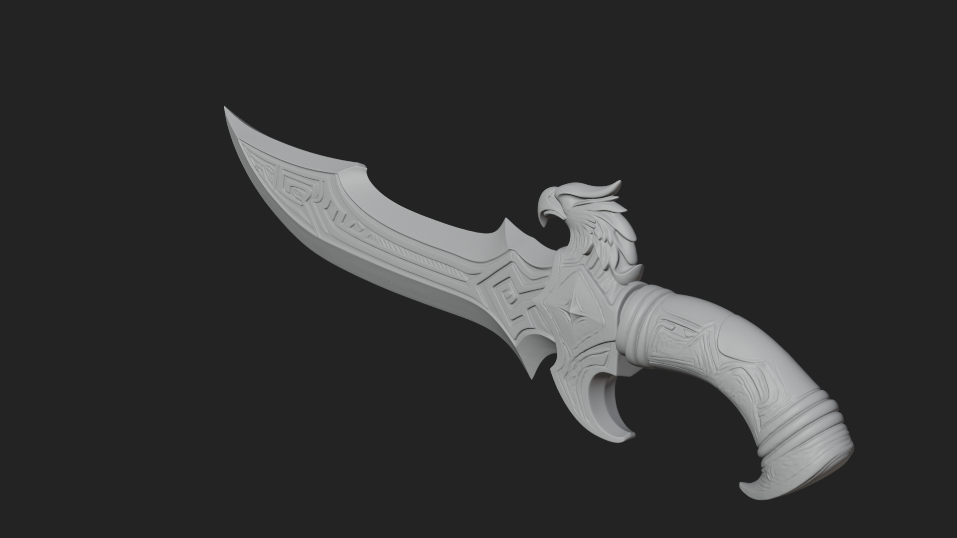 Crescent Hand Blade Model Design 9 3D Print Model 3D Model