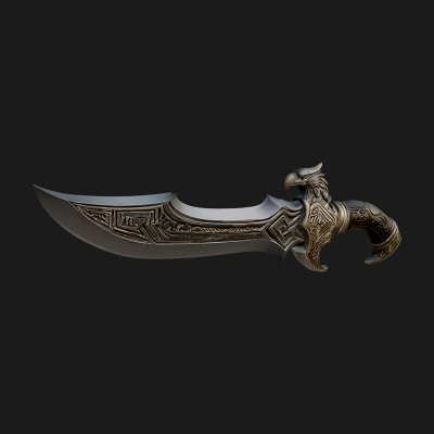 Crescent Hand Blade Model Design 9 3D Print Model