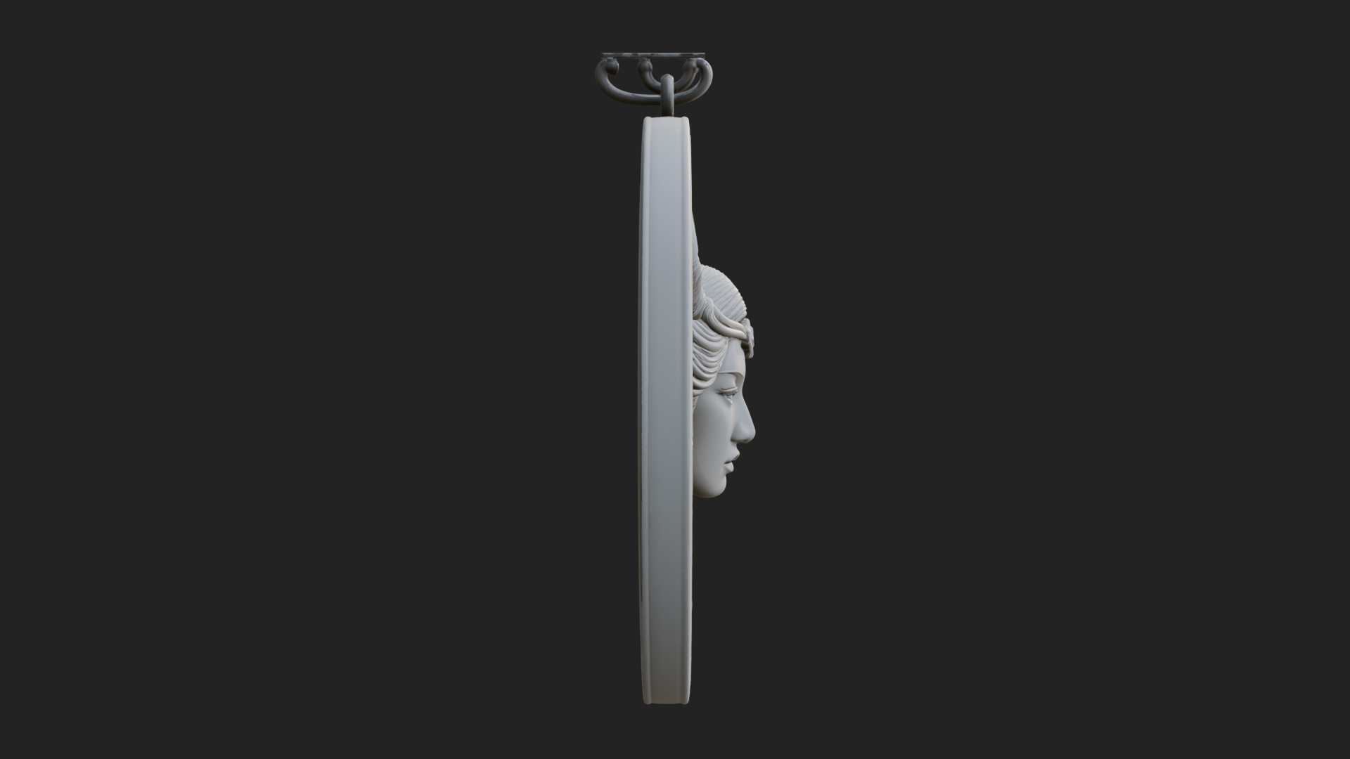 Crescent Huntress Oval Plaque Design 1 3d Print Model 3D Model