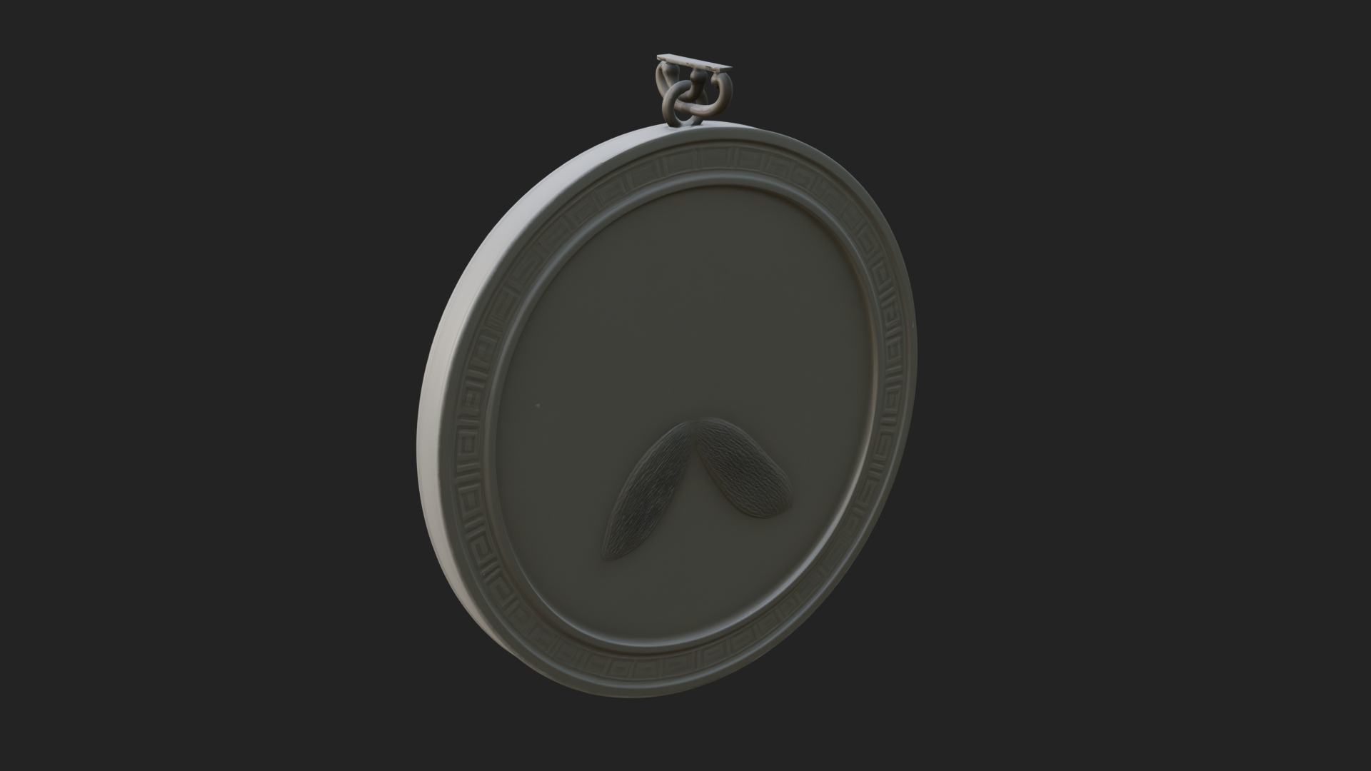 Crescent Huntress Oval Plaque Design 1 3d Print Model 3D Model