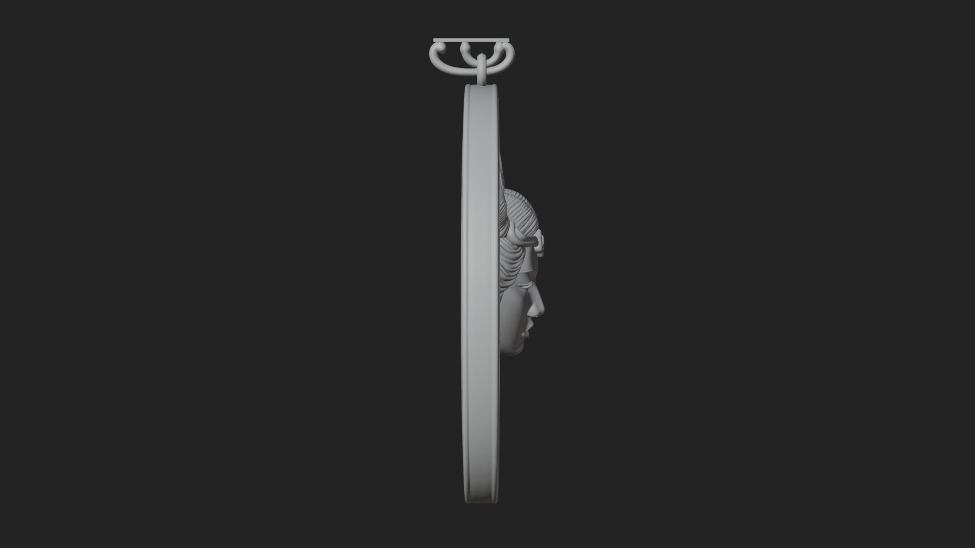 Crescent Huntress Oval Plaque Design 1 3d Print Model 3D Model
