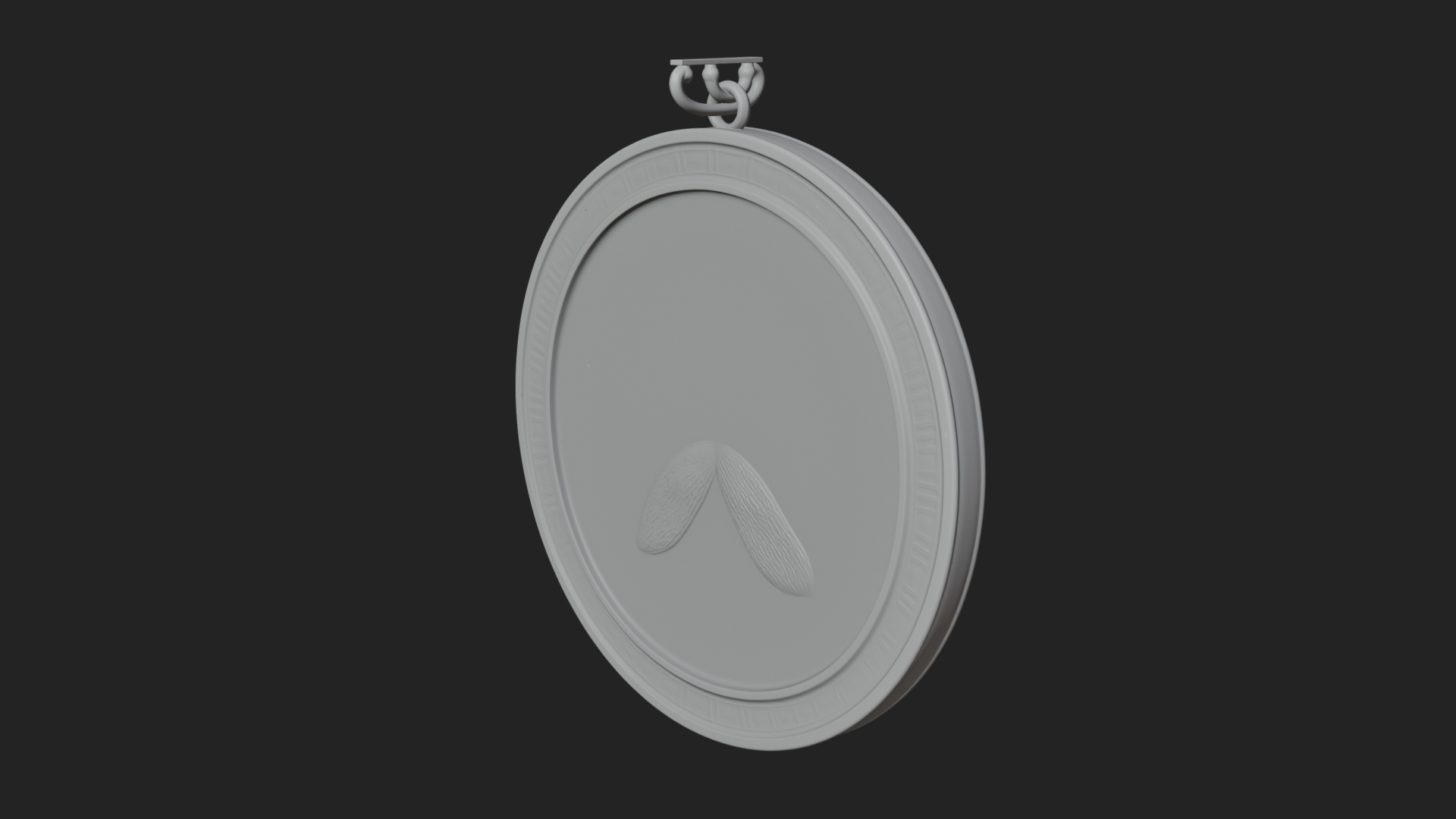 Crescent Huntress Oval Plaque Design 1 3d Print Model 3D Model