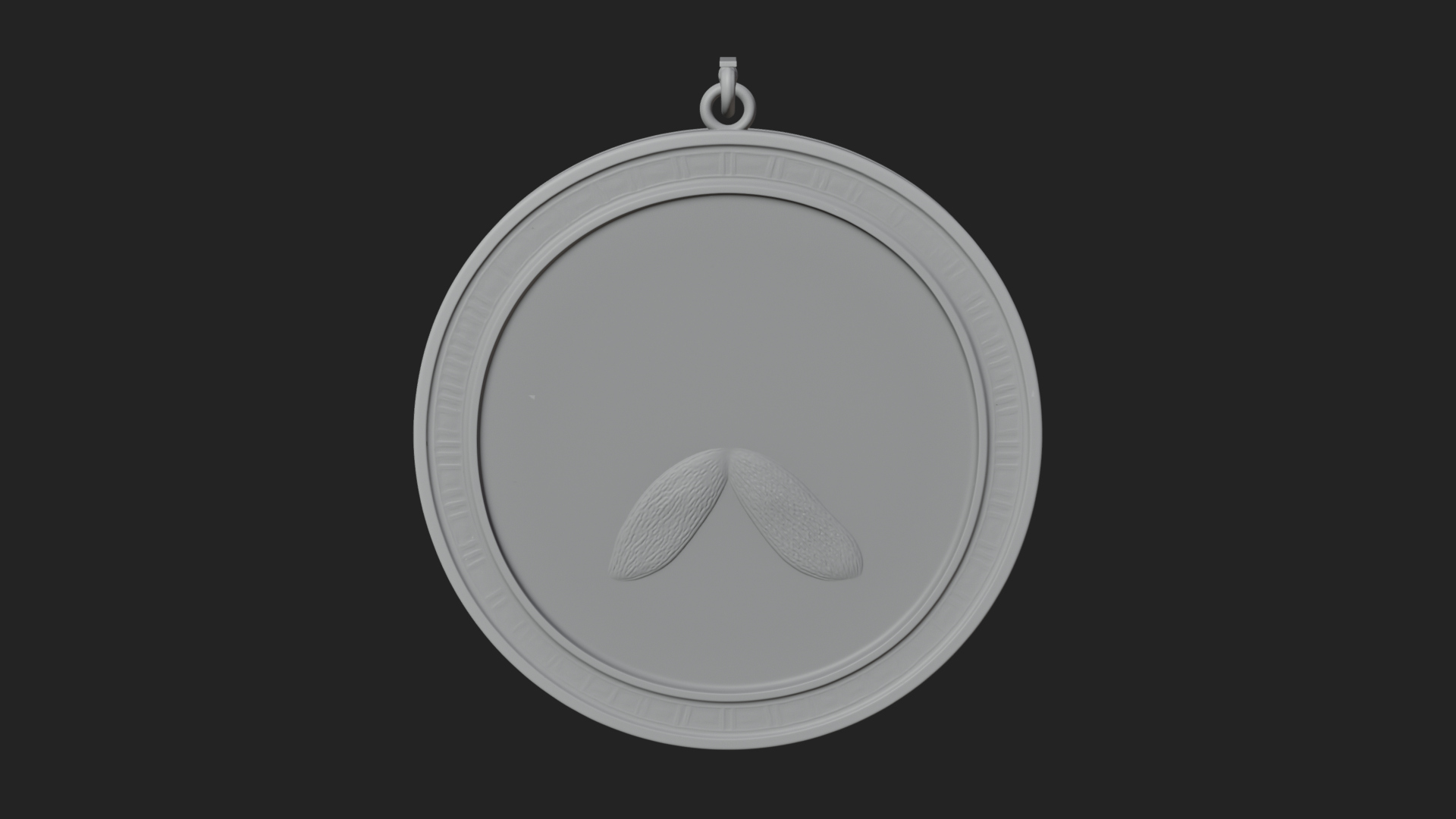 Crescent Huntress Oval Plaque Design 1 3d Print Model 3D Model