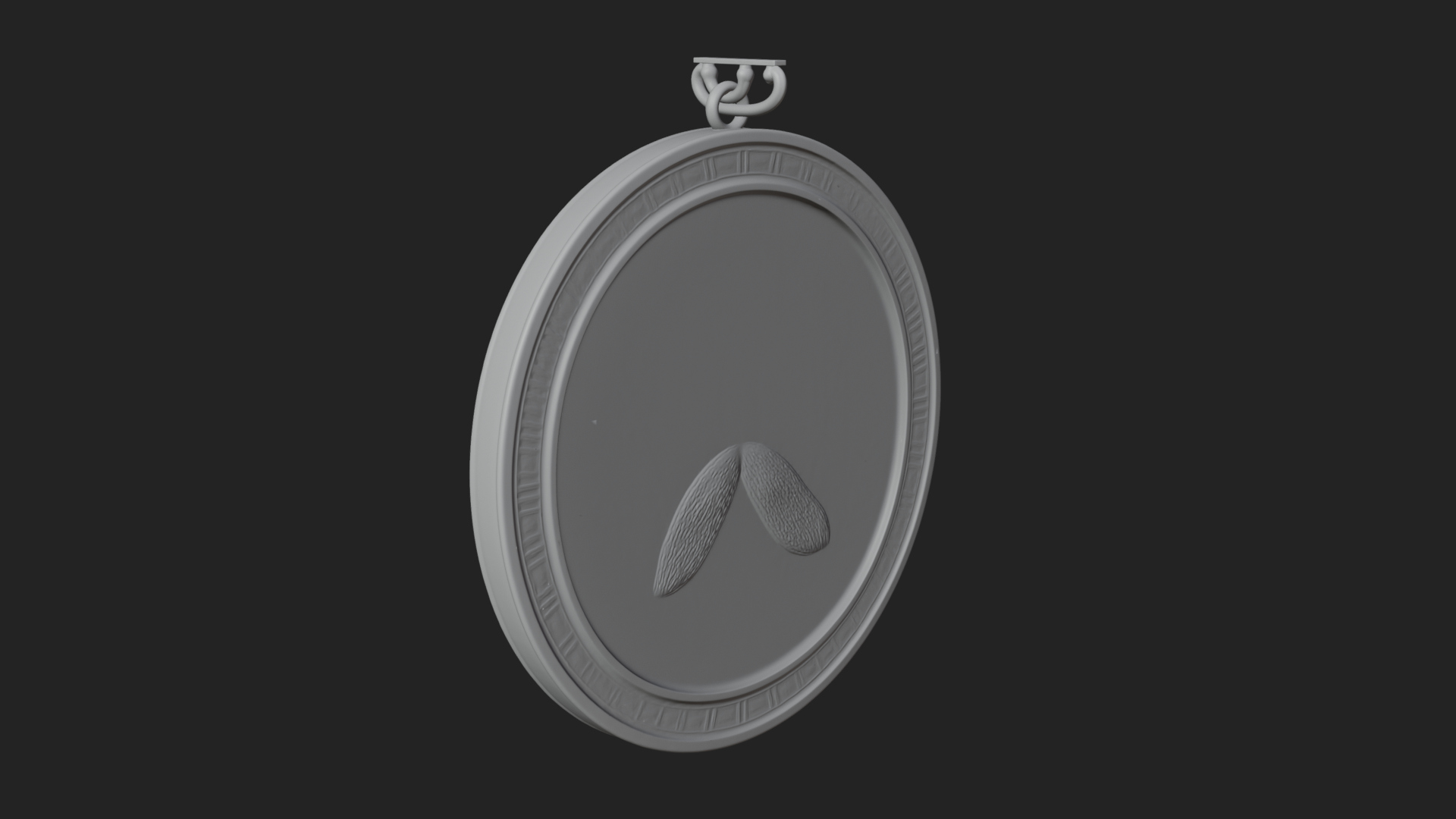 Crescent Huntress Oval Plaque Design 1 3d Print Model 3D Model