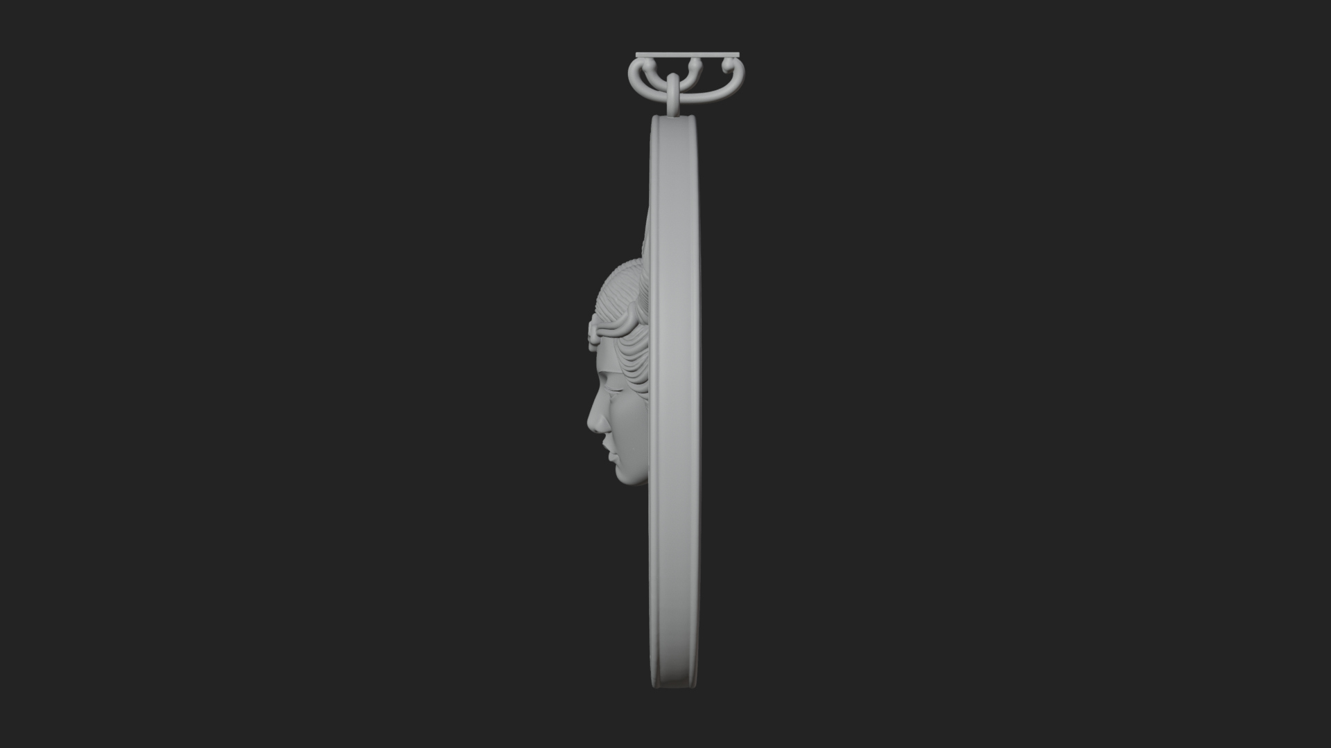 Crescent Huntress Oval Plaque Design 1 3d Print Model 3D Model