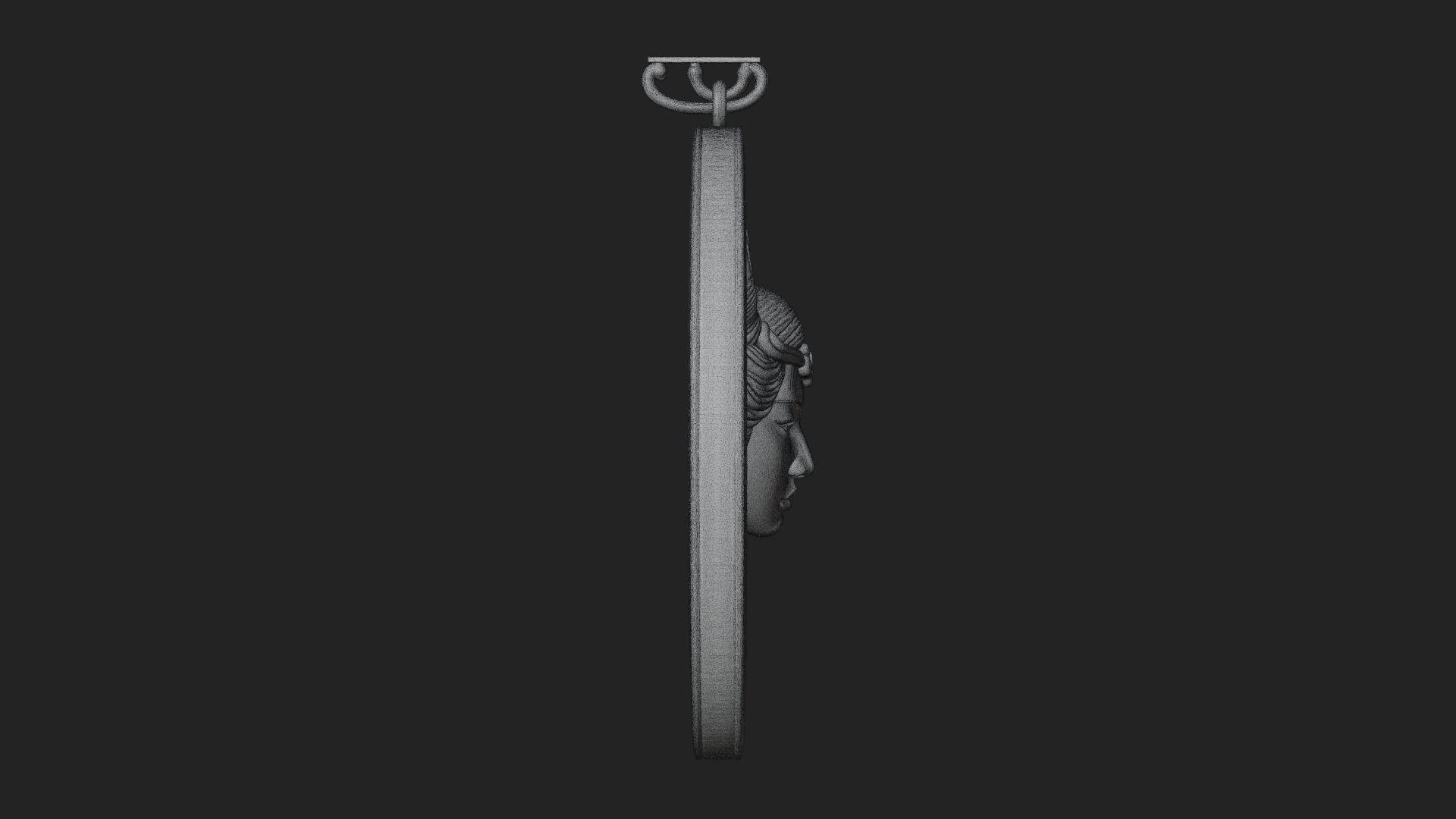 Crescent Huntress Oval Plaque Design 1 3d Print Model 3D Model