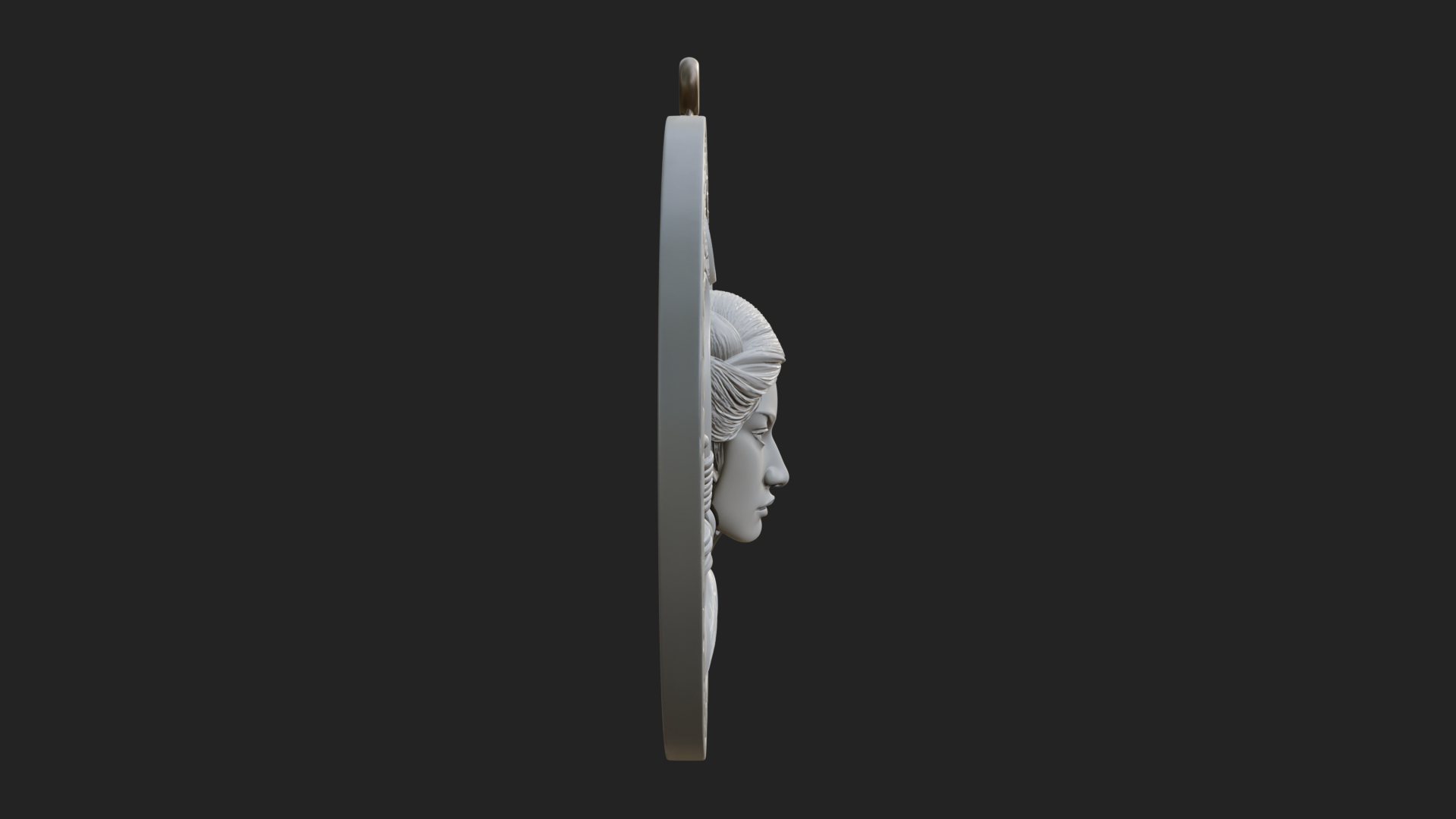 Crescent Huntress Oval Plaque Design 2 3D Print Model 3D Model