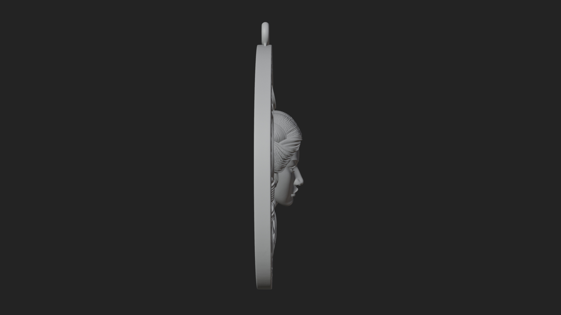 Crescent Huntress Oval Plaque Design 2 3D Print Model 3D Model