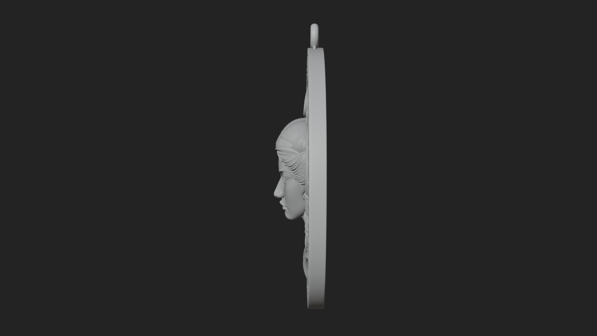 Crescent Huntress Oval Plaque Design 2 3D Print Model 3D Model