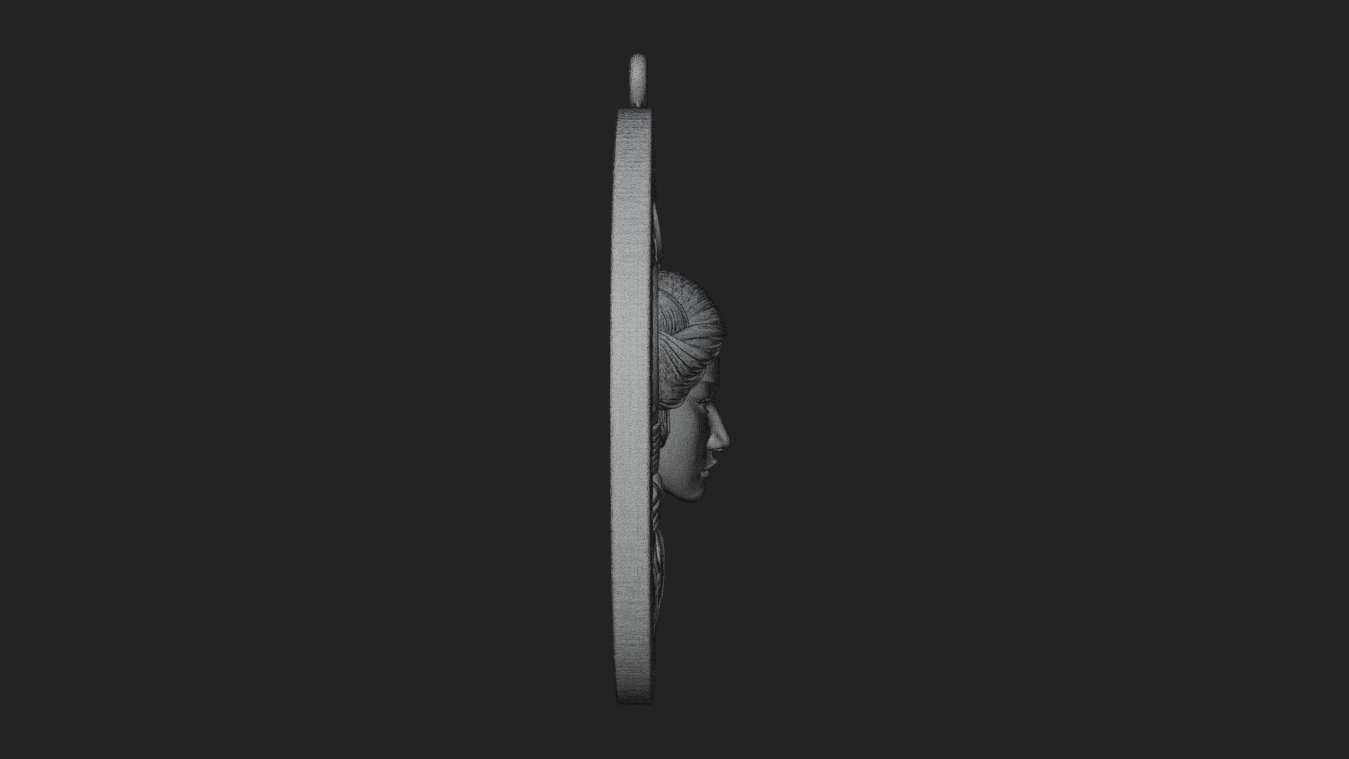 Crescent Huntress Oval Plaque Design 2 3D Print Model 3D Model