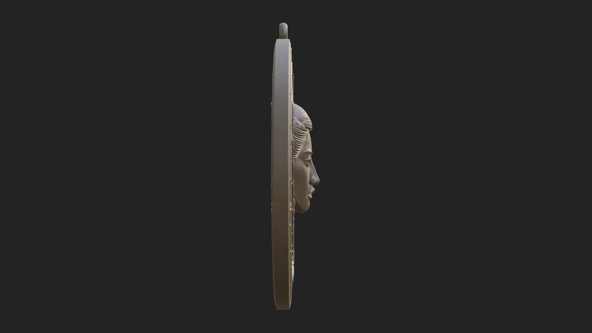 Crescent Huntress Oval Plaque Design 3 3D Print Model 3D Model