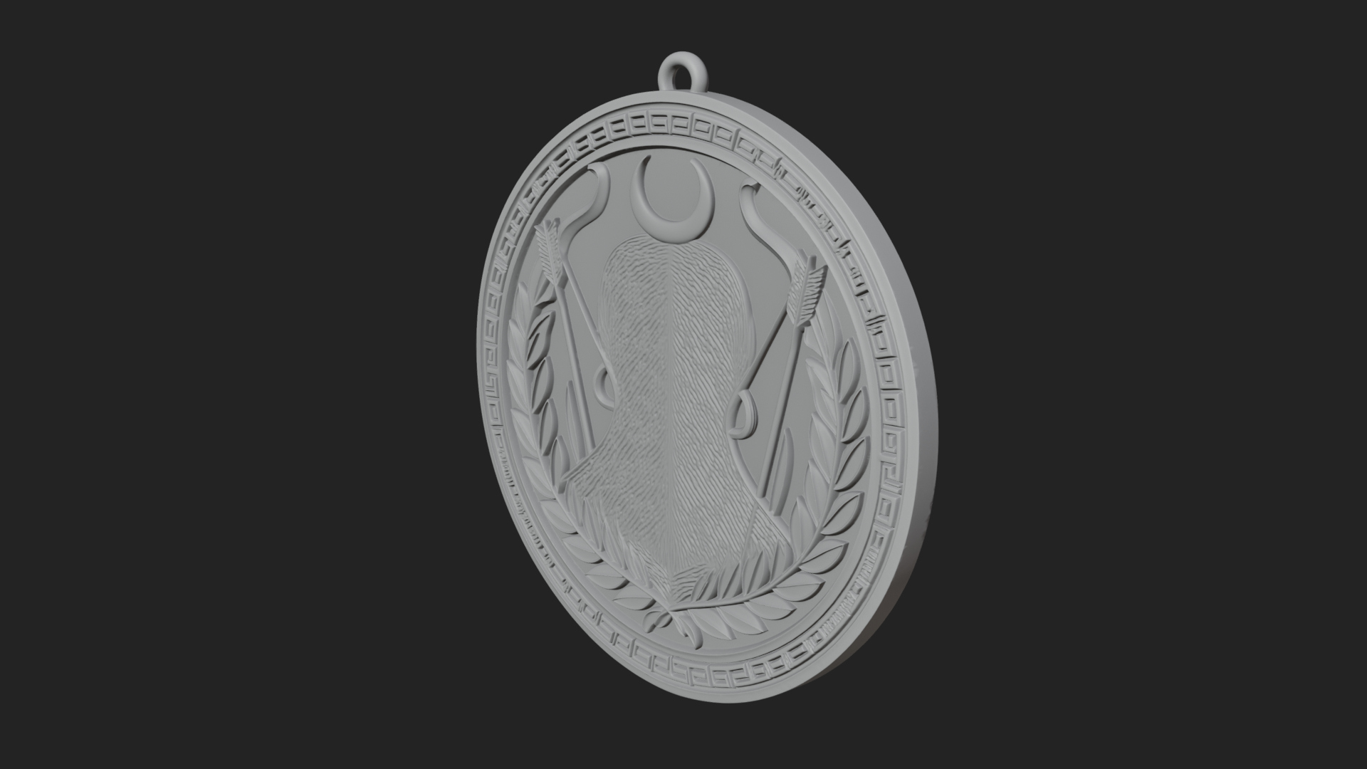 Crescent Huntress Oval Plaque Design 3 3D Print Model 3D Model