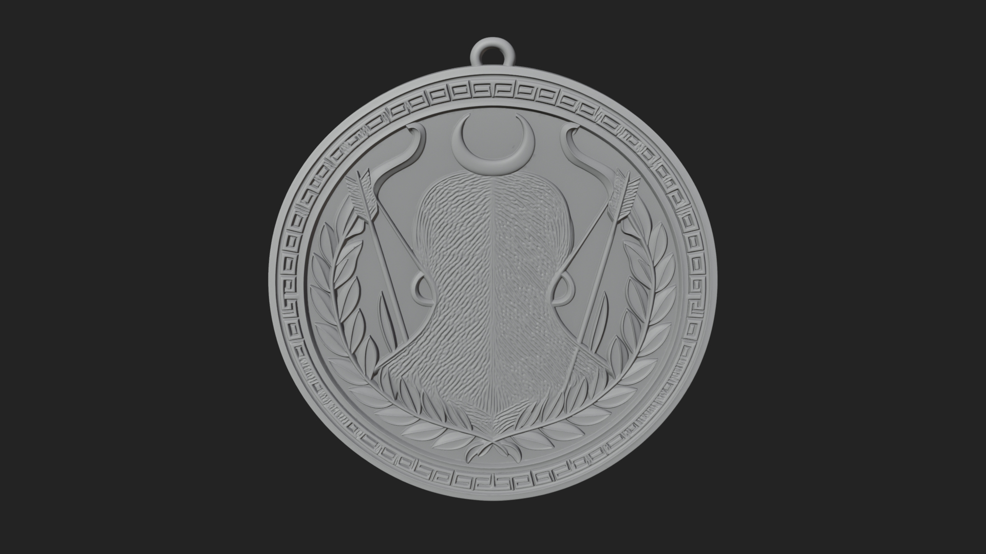 Crescent Huntress Oval Plaque Design 3 3D Print Model 3D Model