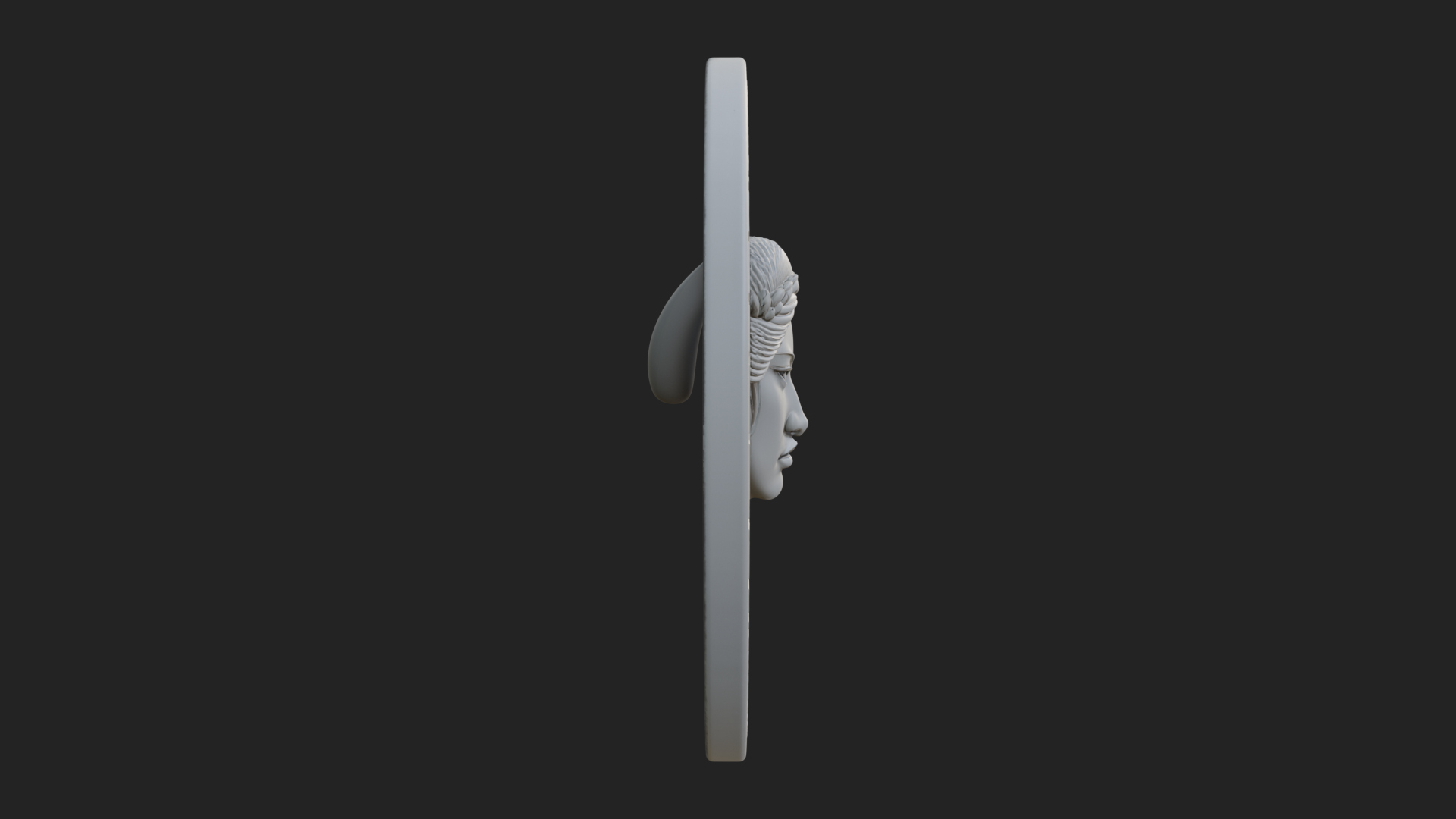 Crescent Huntress Oval Plaque Design 4 3D Print Model 3D Model