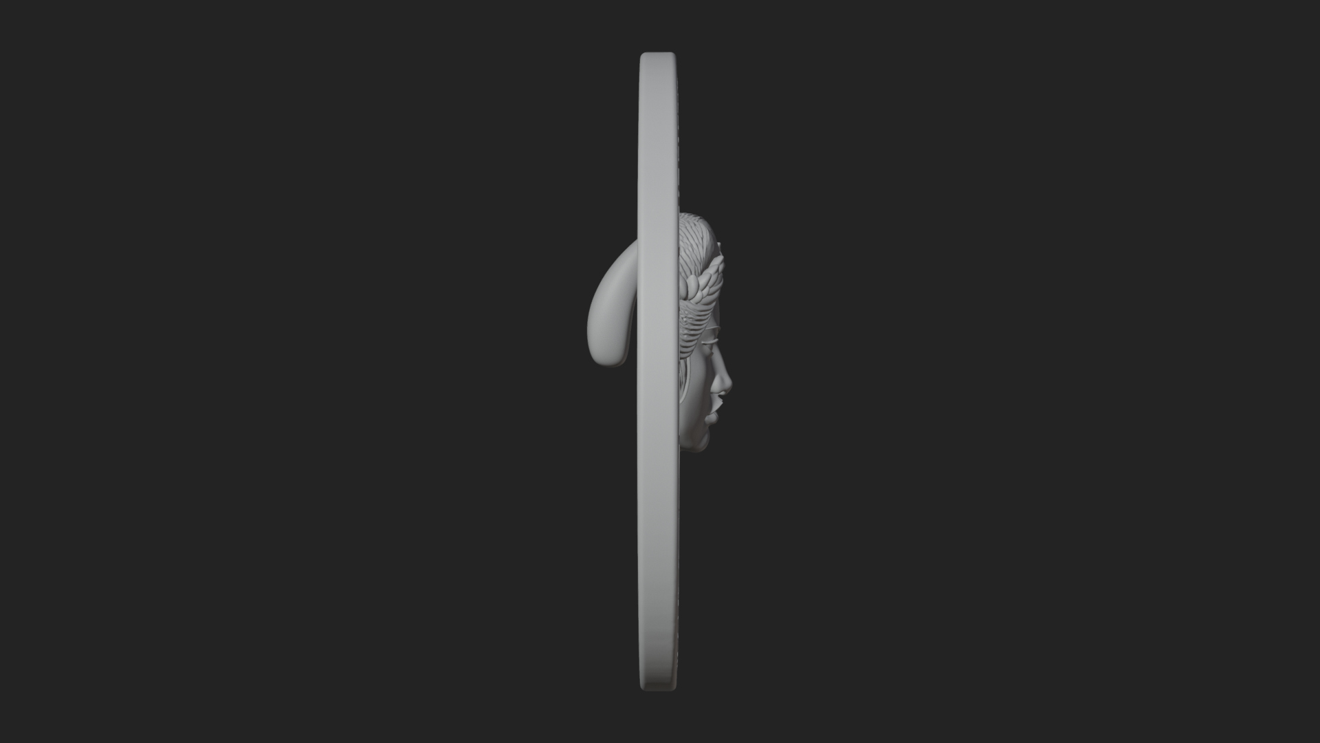 Crescent Huntress Oval Plaque Design 4 3D Print Model 3D Model