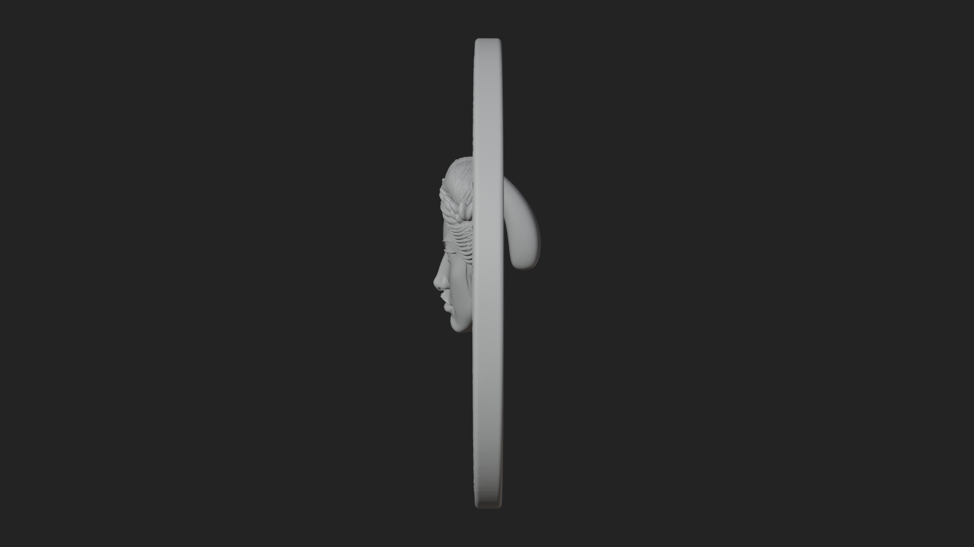 Crescent Huntress Oval Plaque Design 4 3D Print Model 3D Model