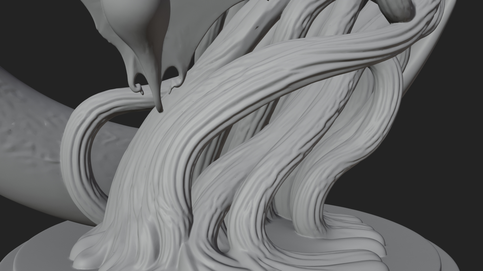 Crescent Moon Bat Tree Statue Design 3 3D Print Model 3D Model