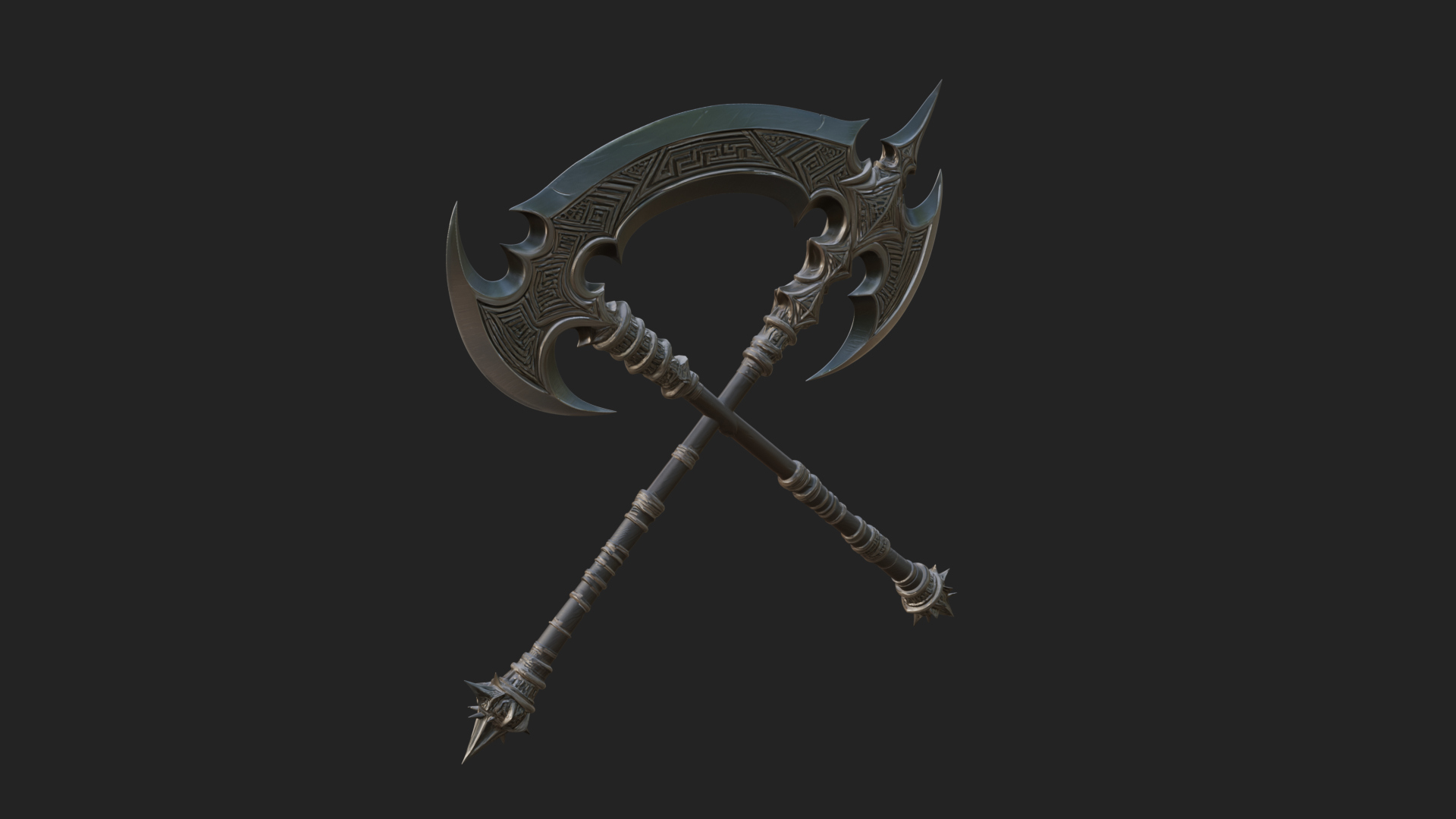 Crescent War Scythe Model Design 1 3D Print Model 3D Model
